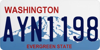 WA license plate AYN1198