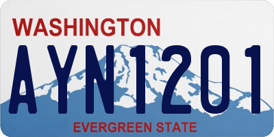 WA license plate AYN1201