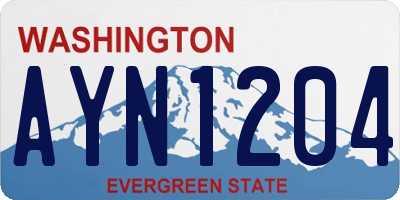 WA license plate AYN1204