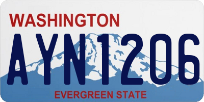 WA license plate AYN1206