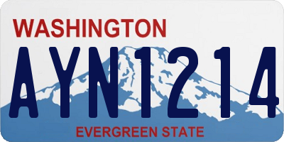 WA license plate AYN1214