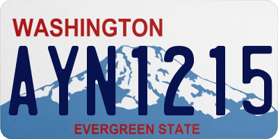 WA license plate AYN1215