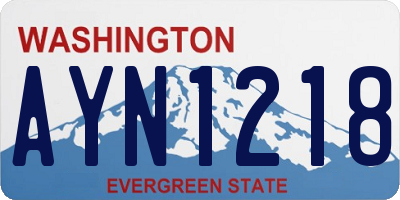 WA license plate AYN1218