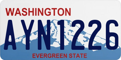 WA license plate AYN1226