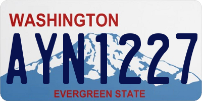 WA license plate AYN1227