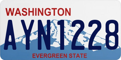 WA license plate AYN1228