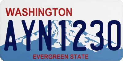 WA license plate AYN1230