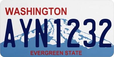 WA license plate AYN1232