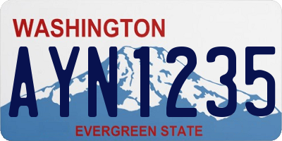 WA license plate AYN1235