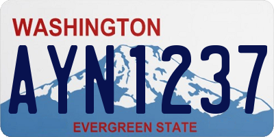 WA license plate AYN1237