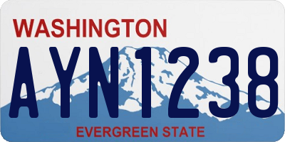 WA license plate AYN1238