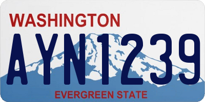 WA license plate AYN1239