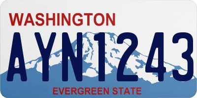 WA license plate AYN1243