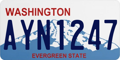 WA license plate AYN1247