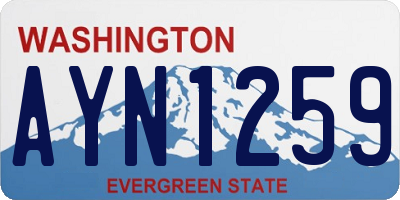 WA license plate AYN1259