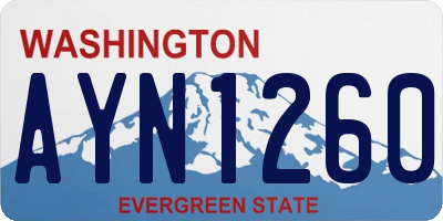 WA license plate AYN1260