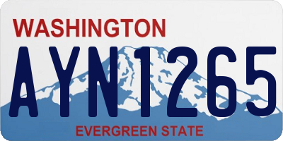 WA license plate AYN1265