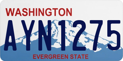 WA license plate AYN1275