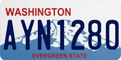 WA license plate AYN1280