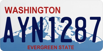 WA license plate AYN1287