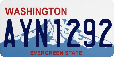 WA license plate AYN1292