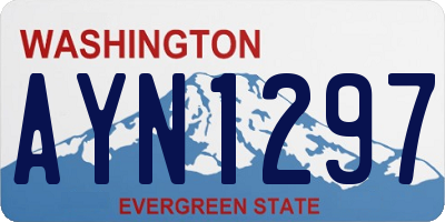 WA license plate AYN1297