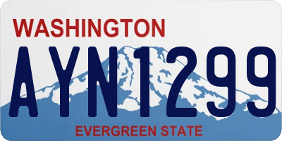WA license plate AYN1299