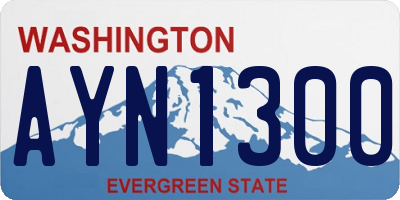 WA license plate AYN1300