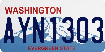 WA license plate AYN1303