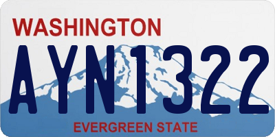 WA license plate AYN1322