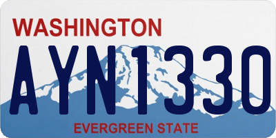 WA license plate AYN1330