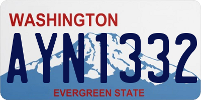 WA license plate AYN1332
