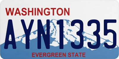 WA license plate AYN1335