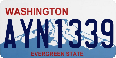WA license plate AYN1339