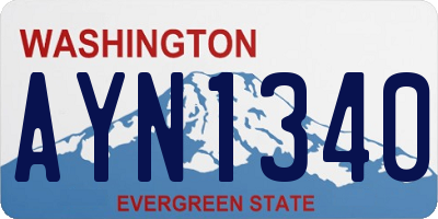 WA license plate AYN1340