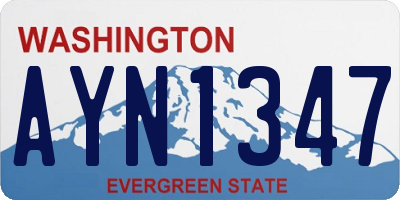 WA license plate AYN1347