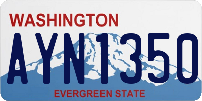 WA license plate AYN1350