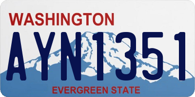 WA license plate AYN1351