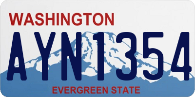 WA license plate AYN1354