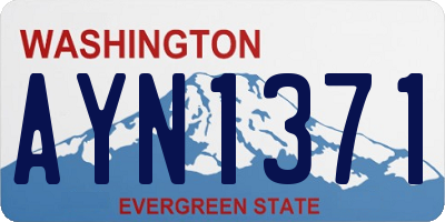 WA license plate AYN1371