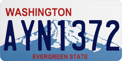 WA license plate AYN1372