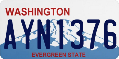 WA license plate AYN1376