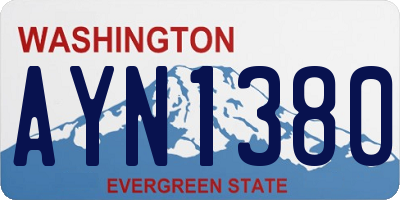 WA license plate AYN1380