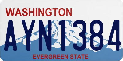 WA license plate AYN1384