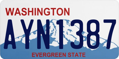 WA license plate AYN1387