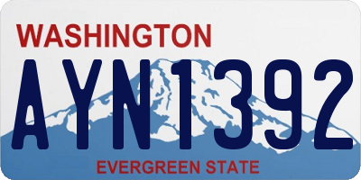 WA license plate AYN1392