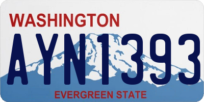 WA license plate AYN1393