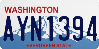 WA license plate AYN1394