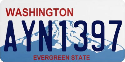 WA license plate AYN1397