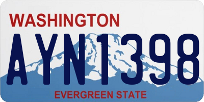 WA license plate AYN1398